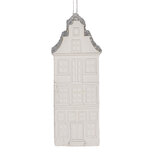 Clayre & Eef | Decoratie hanger Huisje Wit Zilverkleurig 4x4x11 cm | 6PR5610 Clayre & Eef | Decoratie hanger Huisje Wit Zilverkleurig 4x4x11 cm | 6PR5610