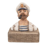 Clayre & Eef | Decoratie Kapitein Beige Bruin 16x8x20 cm | 6H2427 Clayre & Eef | Decoratie Kapitein Beige Bruin 16x8x20 cm | 6H2427