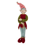 Clayre & Eef | Decoratie elf Rood Groen 13x10x56 cm | 66335 Clayre & Eef | Decoratie elf Rood Groen 13x10x56 cm | 66335