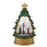 Clayre & Eef | Kerstdecoratie Kerstboom met Kerstman Groen Goudkleurig 17x9x28 cm / 3xAA | 66407 Clayre & Eef | Kerstdecoratie Kerstboom met Kerstman Groen Goudkleurig 17x9x28 cm / 3xAA | 66407