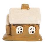 Clayre & Eef | Decoratie Huisje Bruin Beige 9x7x9 cm | 6CE2198 Clayre & Eef | Decoratie Huisje Bruin Beige 9x7x9 cm | 6CE2198
