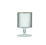 Dekoratief | Set 2 wijnglazen m/gouden rand, transparant, 280ml | A246123