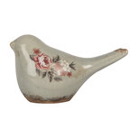 Clayre & Eef | Decoratie beeld Vogel Grijs Roze 16x7x9 cm | 6CE2243S Clayre & Eef | Decoratie beeld Vogel Grijs Roze 16x7x9 cm | 6CE2243S