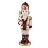 Clayre & Eef | Kerstdecoratie Notenkraker Beige Rood 9x7x26 cm | 6CE2259 Clayre & Eef | Kerstdecoratie Notenkraker Beige Rood 9x7x26 cm | 6CE2259