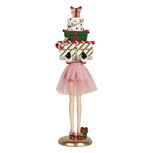 Clayre & Eef | Decoratie Vrouw Roze Wit 10x10x36 cm | 6PR5769 Clayre & Eef | Decoratie Vrouw Roze Wit 10x10x36 cm | 6PR5769