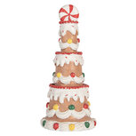 Clayre & Eef | Decoratie taart Bruin Wit ø 10x22 cm | 6PR5779 Clayre & Eef | Decoratie taart Bruin Wit ø 10x22 cm | 6PR5779