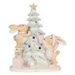 Clayre & Eef | Decoratie Konijnen met LED Bruin Wit 14x8x16 cm | 6PR5880 Clayre & Eef | Decoratie Konijnen met LED Bruin Wit 14x8x16 cm | 6PR5880