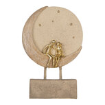Clayre & Eef | Decoratie Koppel zittend op Maan Beige Goudkleurig 18x5x26 cm | 6PR5909 Clayre & Eef | Decoratie Koppel zittend op Maan Beige Goudkleurig 18x5x26 cm | 6PR5909