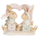 Clayre & Eef | Decoratie Konijnen Bruin Wit 11x6x9 cm | 6PR5883 Clayre & Eef | Decoratie Konijnen Bruin Wit 11x6x9 cm | 6PR5883