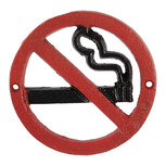 Clayre & Eef   | Tekstbord Rood Zwart ø 12x1 cm | 6Y5750