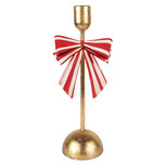 Clayre & Eef | Kandelaar Goudkleurig Rood 11x9x28 cm | 6Y5941 Clayre & Eef | Kandelaar Goudkleurig Rood 11x9x28 cm | 6Y5941