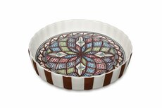 Quicheschaal taartvorm Marron serveerschaal handgemaakt Ø 24 rond bruin wit | QU.MA.30 | Dishes & Deco Quicheschaal taartvorm Marron serveerschaal handgemaakt Ø 24 rond bruin wit | QU.MA.30 | Dishes & Deco