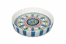 Quicheschaal taartvorm Pavo serveerschaal handgemaakt Ø 24 rond blauw groen | QU.PA.30 | Dishes & Deco Quicheschaal taartvorm Pavo serveerschaal handgemaakt Ø 24 rond blauw groen | QU.PA.30 | Dishes & Deco