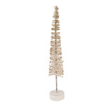Clayre & Eef   | Decoratie Kerstboom Beige Goudkleurig ø 5x25 cm | 66315BE