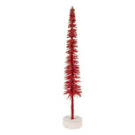 Clayre & Eef   | Decoratie Kerstboom Rood Goudkleurig ø 5x25 cm | 66315R