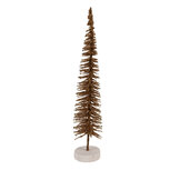 Clayre & Eef   | Decoratie Kerstboom Bruin Goudkleurig ø 6x30 cm | 66316BR