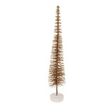 Clayre & Eef   | Decoratie Kerstboom Bruin Goudkleurig ø 8x40 cm | 66317BR