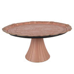 Clayre & Eef   | Taartplateau op voet Roze Goudkleurig ø 32x15 cm | 66399