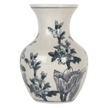 Clayre & Eef   | Vaas Wit Blauw ø 10x16 cm | 6CE2077
