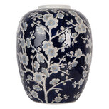 Clayre & Eef   | Vaas Blauw Wit ø 24x30 cm | 6CE2083