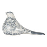 Clayre & Eef   | Decoratie beeld Vogel Wit Blauw 25x11x13 cm | 6CE2091