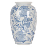 Clayre & Eef   | Vaas Wit Blauw ø 17x27 cm | 6CE2102