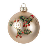 Clayre & Eef   | Kerstbal Goudkleurig Groen ø 8x8 cm | 6GL5140