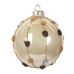 Clayre & Eef   | Kerstbal Beige ø 8x8 cm | 6GL5164