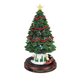 Clayre & Eef   | Kerstdecoratie Kerstboom met LED Groen Rood ø 24x46 cm / 3xAA | 6PR5874