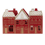 Clayre & Eef   | Theelichthouder Rood Wit 38x13x25 cm | 6Y5919