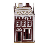 Clayre & Eef   | Theelichthouder Rood Wit 12x12x22 cm | 6Y5922