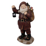 Clayre & Eef   | Kerstdecoratie Kerstman Rood Bruin 37x39x82 cm | 5MG0072