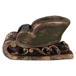 Clayre & Eef   | Kerstdecoratie Slee Groen Bruin 35x23x21 cm | 6MG0130