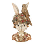 Clayre & Eef   | Decoratie Konijn Wit Goudkleurig 22x22x34 cm | 6PR5090
