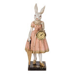 Clayre & Eef   | Decoratie Konijn Wit Roze 14x11x34 cm | 6PR5138