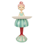 Clayre & Eef   | Decoratie Kind met schaaltje Blauw Wit 18x16x38 cm | 6PR5795