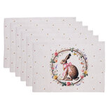 Clayre & Eef   | Placemats Set van 6 Beige Bruin 48x33 cm | EWC40