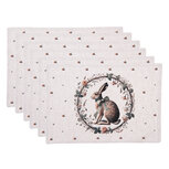 Clayre & Eef   | Placemats Set van 6 Beige Bruin 48x33 cm | NLE40