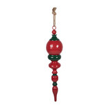 Clayre & Eef   | Decoratie hanger Kerst Rood Groen ø 14x70 cm | 5Y1401