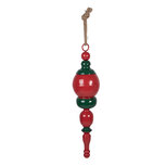 Clayre & Eef   | Decoratie hanger Kerst Rood Groen ø 12x52 cm | 5Y1402
