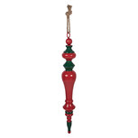 Clayre & Eef   | Decoratie hanger Kerst Rood Groen ø 9x65 cm | 5Y1403