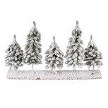 Clayre & Eef   | Kerstdecoratie Kerstbomen Groen Wit 40x8x25 cm | 66434