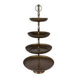 Clayre & Eef   | Etagère 4 laags Goudkleurig ø 37x79 cm | 6AL0077