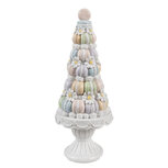 Clayre & Eef   | Decoratie taart Wit Roze ø 12x30 cm | 6PR5164