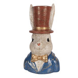 Clayre & Eef   | Decoratie Konijn Beige Blauw 17x13x29 cm | 6PR6028