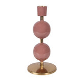 Clayre & Eef   | Kandelaar Roze Goudkleurig ø 9x19 cm | 6Y5975