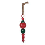 Clayre & Eef   | Decoratie hanger Kerst Rood Groen ø 8x33 cm | 6Y5979