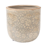 Clayre & Eef   | Bloempot Binnen Grijs Beige ø 18x16 cm | 6CE2409L