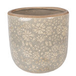 Clayre & Eef   | Bloempot Binnen Grijs Beige ø 20x19 cm | 6CE2409XL
