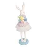 Clayre & Eef   | Decoratie Konijn Wit Paars 18x17x54 cm | 6PR5931